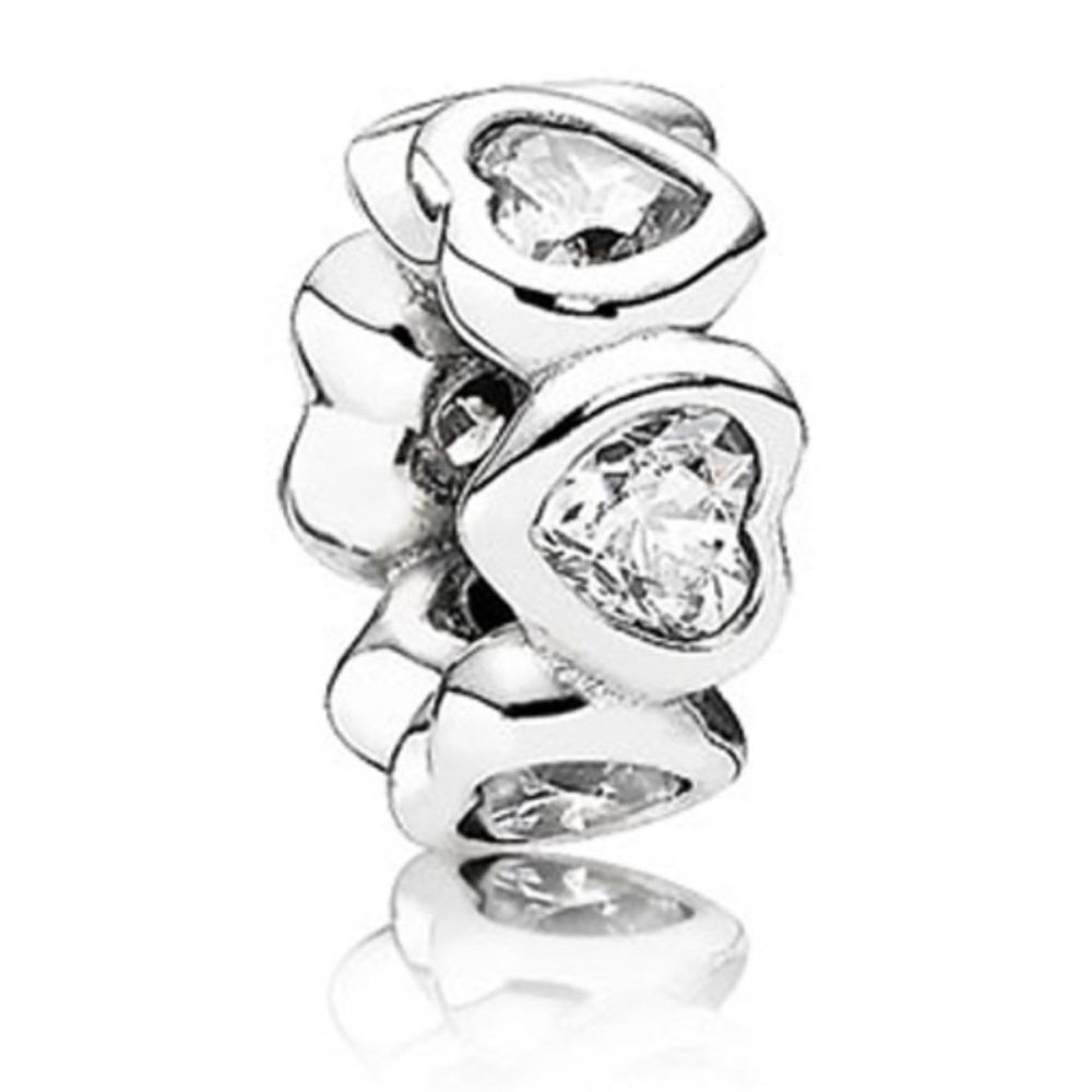 Authentic Pandora Retired ‘Space in My Heart’ Sterling S925 Ale Spacer Charm